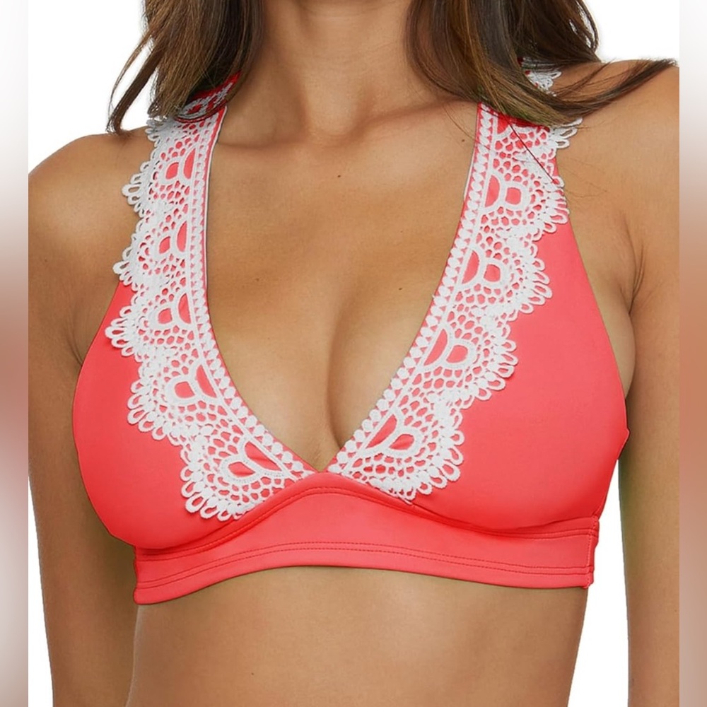 BCA by Rebecca Virtue Lace Trim Halter Bikini Top & Bottoms - Picture 12 of 12